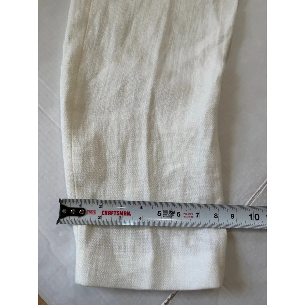 NWT Women's Massimo Dutti White Linen Trousers Size 4 - Picture 11 of 13